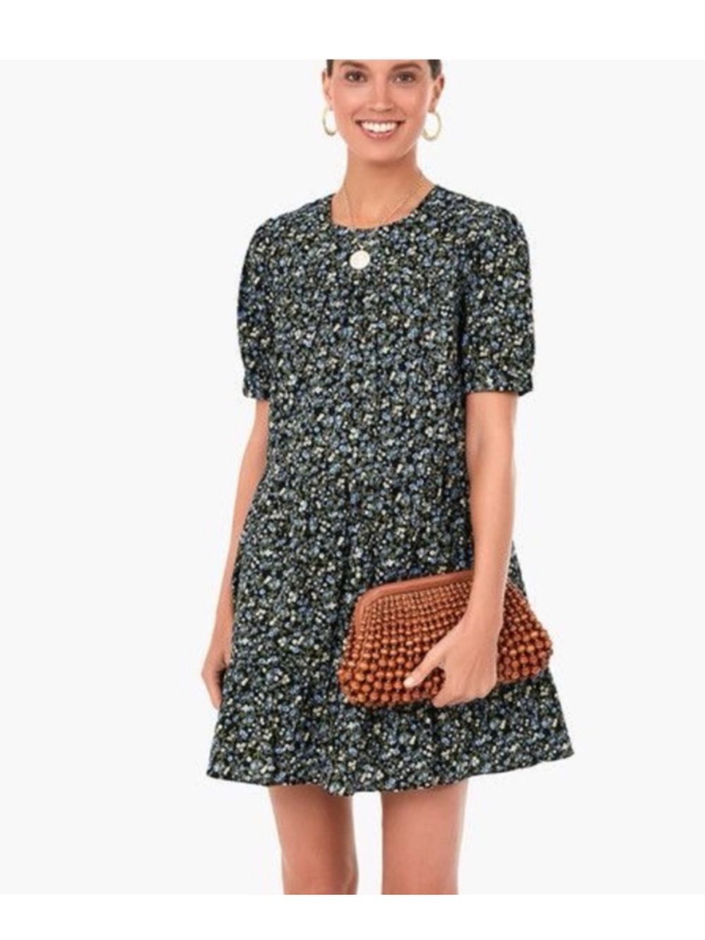 Tuckernuck x Hyacinth House black floral Quinn mini dress size small EUC